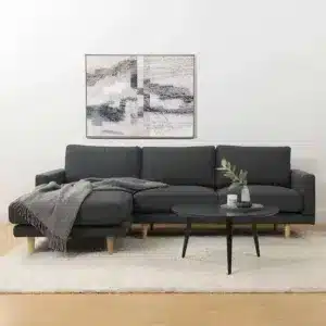 كنب زاوية مرمر باللون الرمادي الفاخر